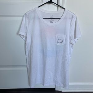 White short sleeve Ivory Ella shirt sunset logo